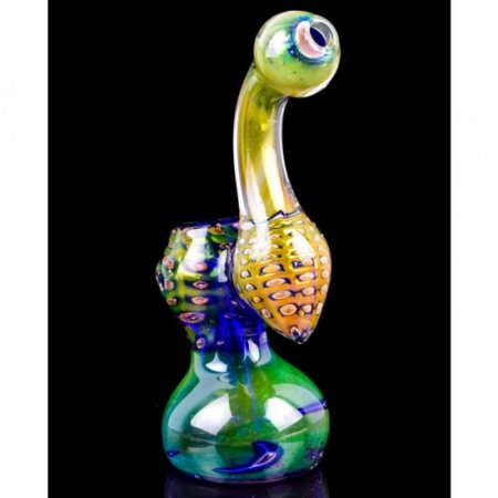 The Peacock 7" 24KT Golden Bubble Trap Sherlock Bubbler New