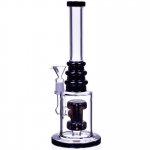 12 Double Hammer to Cake Layered Perc Bong Black New