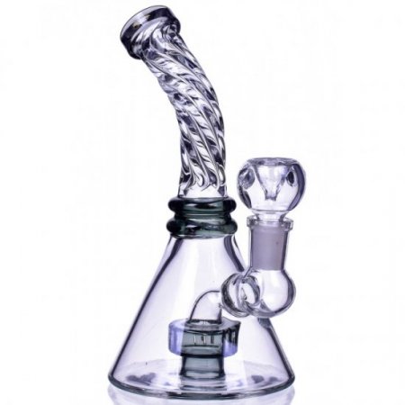 The Cyclone 7" Twisted Neck Matrix Beaker Bong Water Pipe Ash Black New