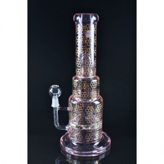 10\" Golden Hurricane Designed Oil Rig Pink Bong New