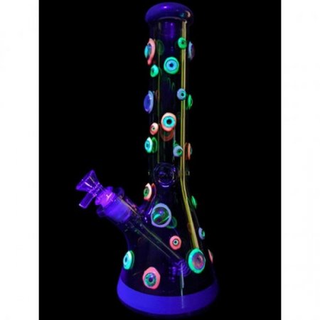 14" Glow In The Dark Multi Eye Beaker Water Pipe with 14M Bowl (MSRP New