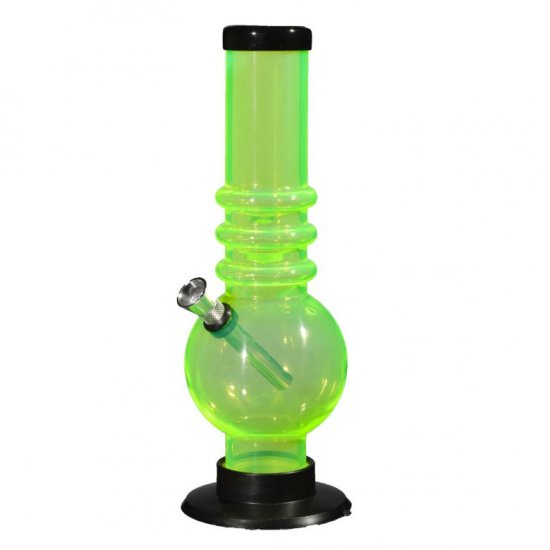 9\" Round Bottom Acrylic Bong Medium Green New