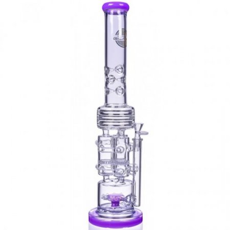 The Skywrap 20" Triple Honeycomb Barrel To Sprinkler Perc Bong American Purple New