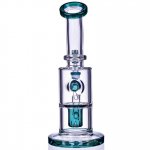 The Primal 9" Showerhead Perc Bong/Dab Rig Teal New