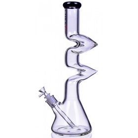 Chill Glass 17" Double Monster Zong Bong Water Pipe Black New
