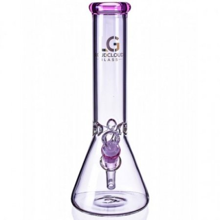 12" Loud Cloud Glass Thick Clear Beaker Base Bong Water Pipe Pink New