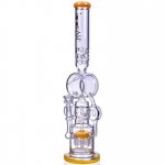 Lord Of Space Stone Lookah 21" Donut Recycler Domed Sprinkler Perc Bong Milky Amber New