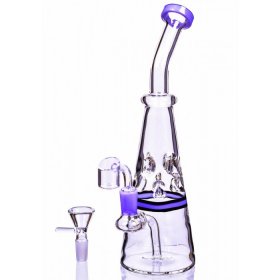The Waffle Cone 11" Tilted Neck Bong w/ Bowl & Banger Pink New