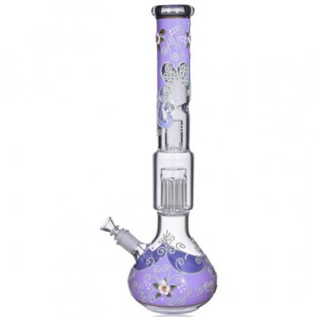 Primrose 18" Glow In The Dark Beaker Bottom Bong With 10-arm Tree Perc New