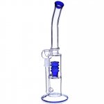 14" Tilted Barrel Percolator Bong Beautiful Deep Blue New