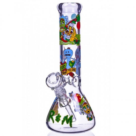 The Crazy Emotions 12\" Rick and Morty Inspired Beaker Bong Very Thick & Heavy Special Deal New