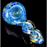 Blue Lagoon - 3.5 Golden Fumed Fritted Glass Pipe New