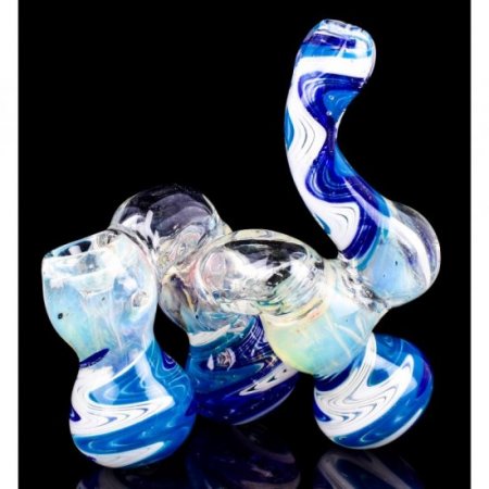 Smoke Triplets 6" Triple Chamber Golden Fumed Side By Side Bubbler New