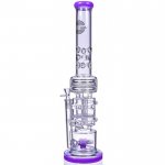 The Skywrap 20" Triple Honeycomb Barrel To Sprinkler Perc Bong American Purple New