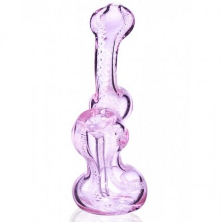 6" Twisted Art Swirled Bubbler - Tinted Pink New
