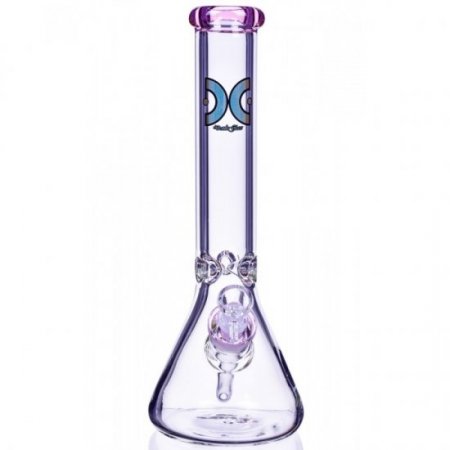 Dank Glass 14" 7mm Thick Clear Beaker Base Bong Pink New