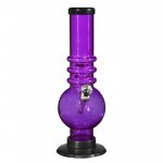 9" Round Bottom Acrylic Bong - Medium - Purple New