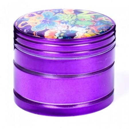 The Mad Scientist Rick & Morty Four Part Aluminium Grinder Purple New