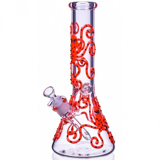 Smokeyoctopus 13\" Glow In The Dark Beaker Bong New