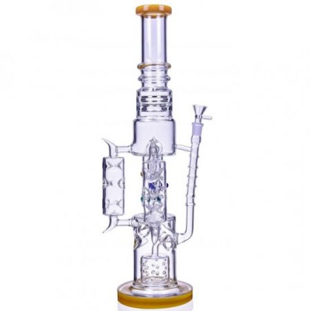 Barrel Glass 20" Triple Chamber Bong with Multi Barrel Perc Heavy Duty Glass Water pipe New