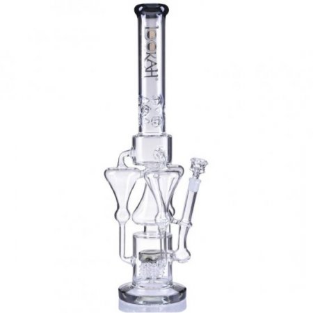 The Nordic Artifact Lookah Premium Series 21" Triple Tornado Chamber with Electric Sprinkler Perc Black Ice New