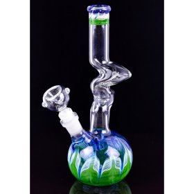 10" Double Zong With 14mm Male Bowl Fumed Colors New