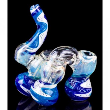 Smoke Triplets 6" Triple Chamber Golden Fumed Side By Side Bubbler New