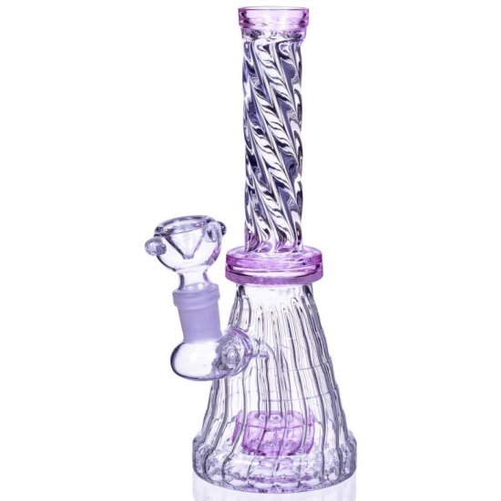 Thunder\'s Calli\'n 8\" Spiral Design Matrix Perc Beaker Bong Pink New