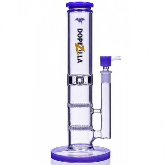 12\" Extra Heavy Dual Honeycomb Bong Water Pipe Purple New