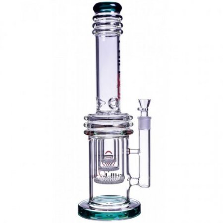 Chill Glass 17" Bong with Triple Honeycomb Percs Very Thick and Heavy Teal New