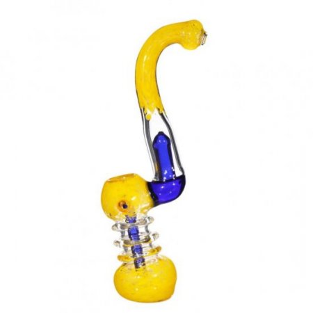 8" Sherlock Bubbler with Perc Yellow New