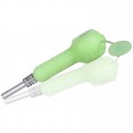 Stratus 4" Silicone Hand Pipe 2 In 1 With Honey Dab Straw Glow in The Dark New