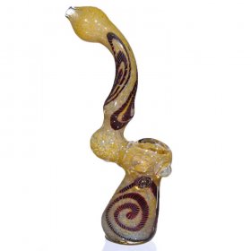 8" Swirled Fritted Bubbler Golden New
