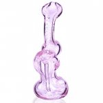 6" Twisted Art Swirled Bubbler Tinted Pink New