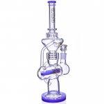 Smoking Prince Lookah 17" Inline Recycler Perc Bong Blue New