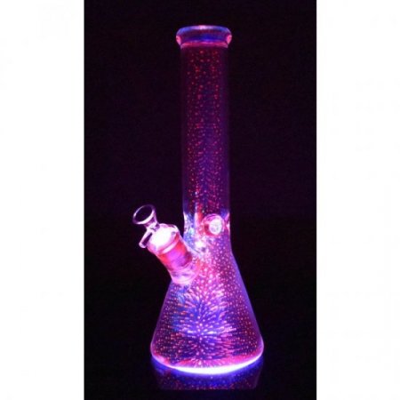 The Smoke Dance Floor 14" Iridescent Color Shifting Shiny Bong With Colored Lights and A Remote Control New