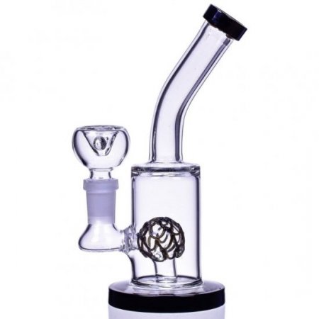 The Quaffle 6" Tilted Design Showerhead Bong Water Pipe Black New
