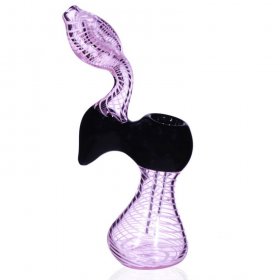 The Pink Cobra -6" Swirled Pink Bubbler Pipe Girly Bubbler New