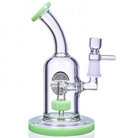 The Attraction 7" Titled Showerhead Perc Bong/Dab Rig Milky Green New