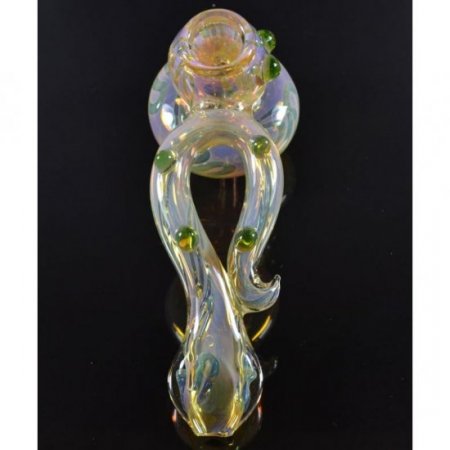 8" Hook Style Hammer Bubbler Golden Fumed New