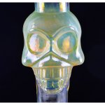 16" Skull Glass Bong Water Pipe Golden Fumed New
