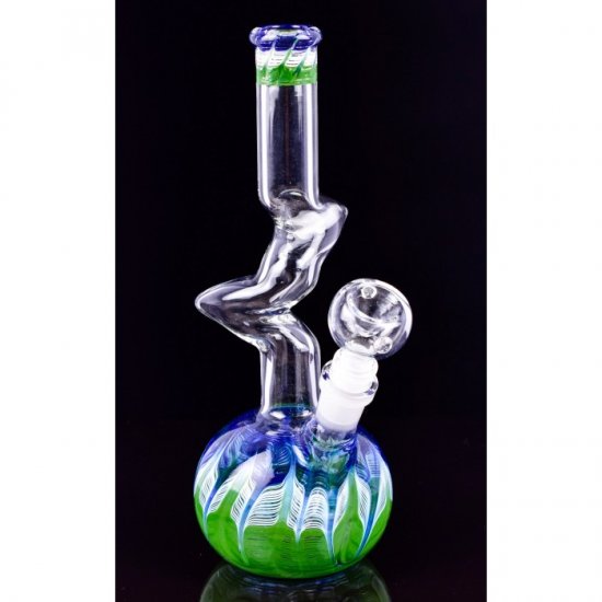 10\" Double Zong With 14mm Male Bowl Fumed Colors New