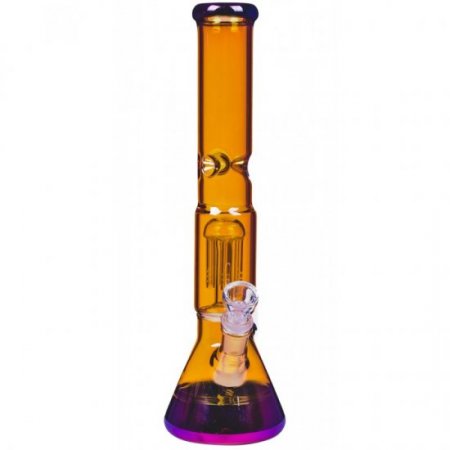 Gold Digger 13" Golden Fumed Chameleon Beaker Base Tree Perc Bong New