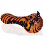 4" long Monster Mash - 4 Orange Black and Sherbert Hand Pipe with Spikes New