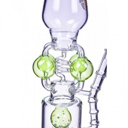 Blast Balls 17" Quad Ball Chamber Multi Perc Bong Green New