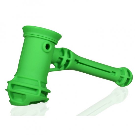 8\" Silicone Hammer Bubbler Sherlock With Hidden Removable Stash Container And A Glass Bowl New