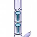 17" Double Tree Perc Bong with Down Stem and Matching Bowl New