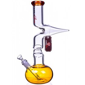 Chill Glass 15" Double Zong Bong w/ Down Stem and 14mm Dry Bowl Amber New