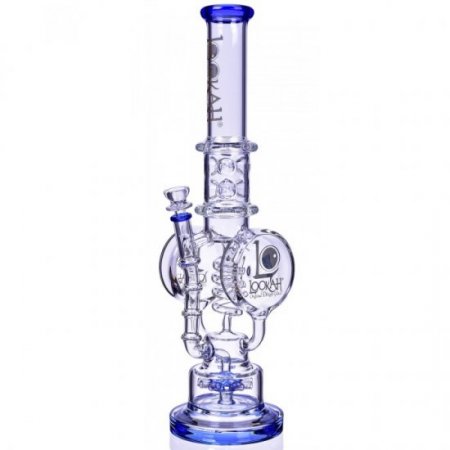 Smoke Reviver Lookah 18" Coil Perc To Sprinkler Perc Bong New Blue New