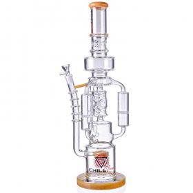 Chill Glass 20" Triple Chamber Bong with Multi Perc Yellow New